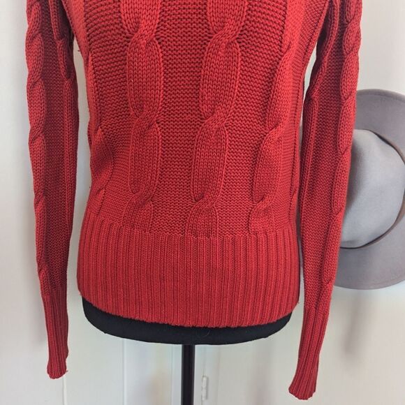 Saks 5th Avenue Silk Cashmere Cable Knit Hoodie Quiet Luxury S Preppy Nautical - Picture 4 of 8